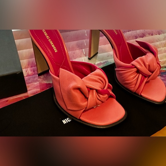 NICHOLAS KIRKWOOD Pink Twist Tie Leather Mule - Picture 4 of 14